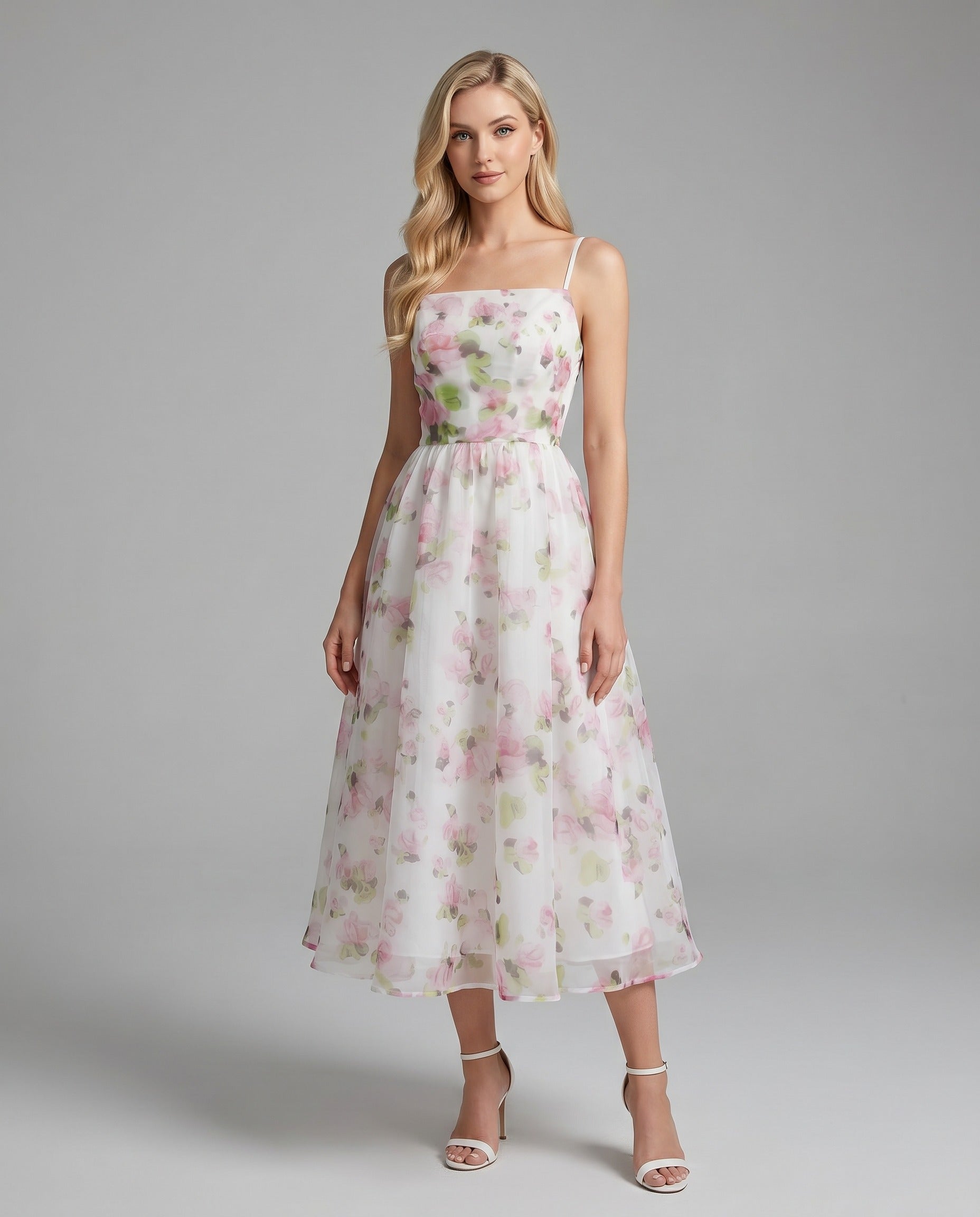 corset watercolor ditsy dress Floral Corset Maxi Dress in Ivory | Watercolor Garden Print Sundress for  Wedding Guest, Vacation & Summer Party | 100% Cotton
