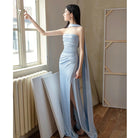 Blue Evening Dress For Women 2025 New Classy Classy Accessible Luxury Niche Tube Top Engagement French High-End Dinner