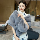 Fur Shawl Jacket For Women's New Winter Imitation Mink Fox Fur Collar Dress Cheongsam Wedding Cloak Thickened