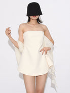 Fashionable Accessible Luxury Dress For Women 2025 Summer New Style Halter Ribbon Pure Color Tube Top Design Short Skirt Women's Fashion Trend