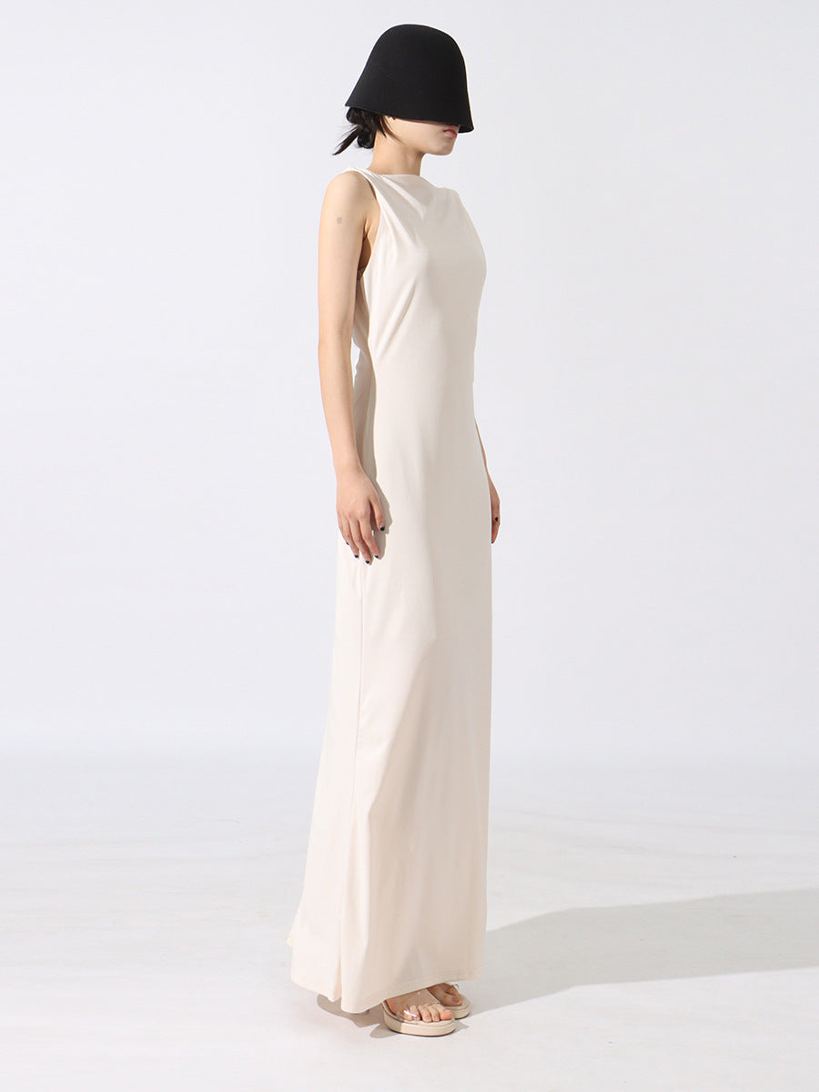 Celebrity Sexy Simple Style Long Dress 2025 Summer New Spliced Ribbon Slim Fit Bodycon Dress For Women Trend