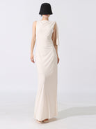Celebrity Sexy Simple Style Long Dress 2025 Summer New Spliced Ribbon Slim Fit Bodycon Dress For Women Trend