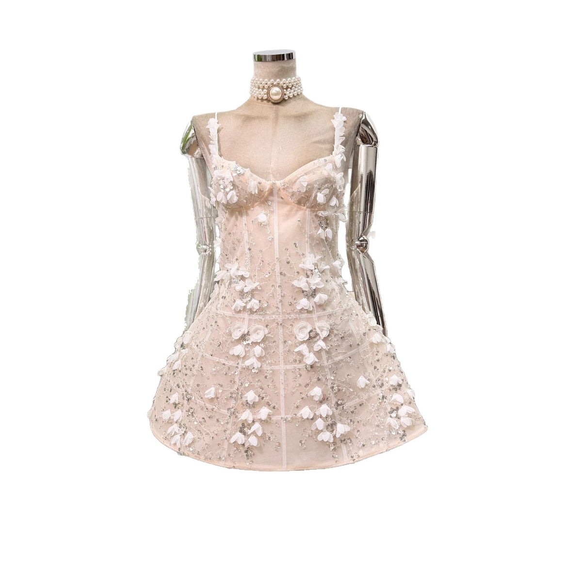 Stunning A-line birthday dress featuring a lace-up back open-back design and waist-cinching fit