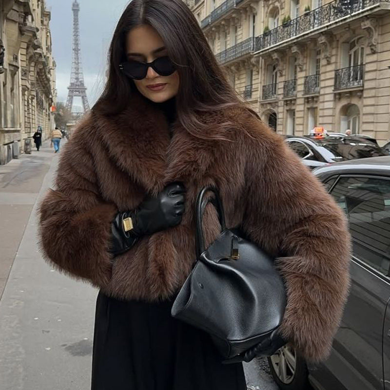Fur Jacket Women's Short Street Style Fashion Fox Fur Jacket New Autumn And Winter Plush Women's Jacket