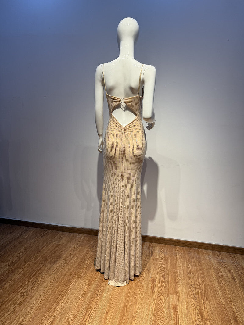 Rhinestone Evening Wear Slimming Pure Desire Hip-covering Dress Suspender Long-sleeved Banquet Birthday Dress For Women