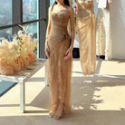 Vietnamese Niche Elegant Lace Mesh Embroidered Dress Women's 2025 New High-class Feeling Banquet Waist Dress