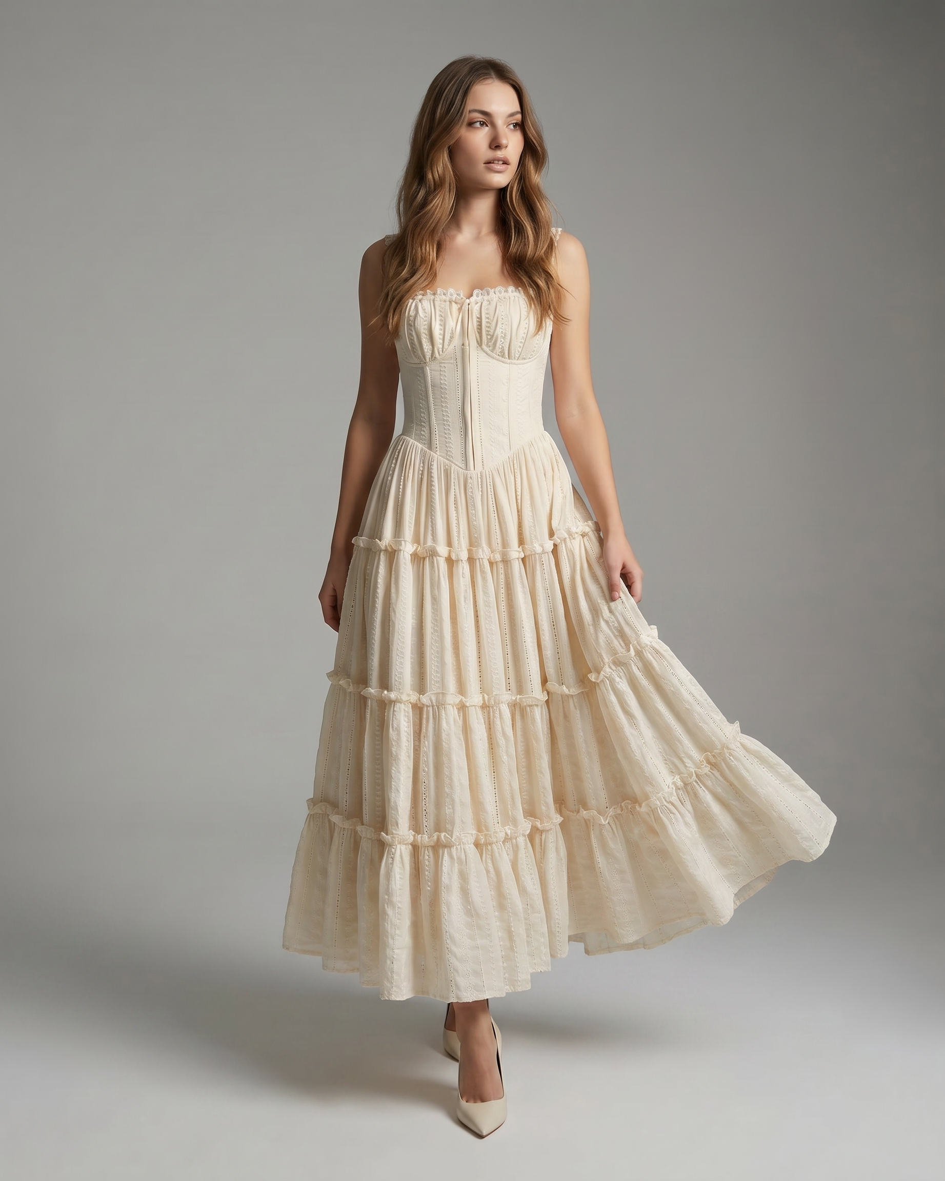 Beige Dresses NUIT CHRI Beige Dresses NUIT CHRI